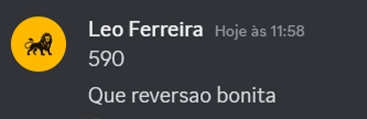 Mensagem de aluno no Discord