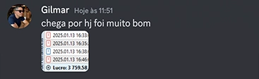 Mensagem de aluno no Discord