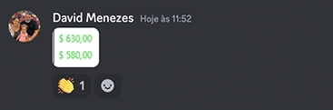 Mensagem de aluno no Discord